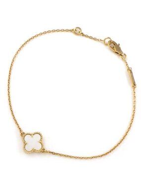 Van Cleef & Arpels Bracelet Sweet Alhambra White Shell 18k Yellow Gold